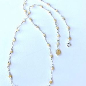 Dainty YELLOW JADE snd Carved Citrine Belly Chain