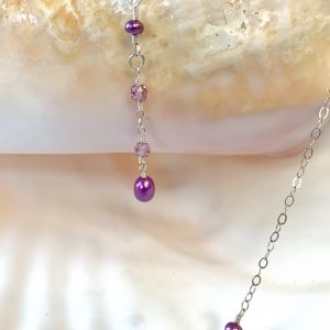 Lilac SALTWATER PEARLS and Swarovski Crystal Belly Chain
