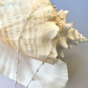 PETITE WHITE Saltwater Pearls And Chain Necklace