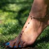 Feminine and Dainty IRIDESCENT PEARLS and 925 Sterling Foot Chain