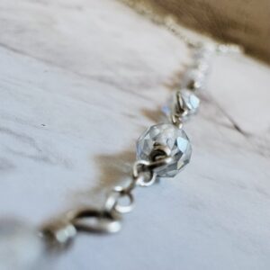 925 Sterling Foot Chain with Brilliant Faceted Zircons