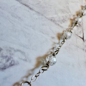 925 Sterling Foot Chain with Brilliant Faceted Zircons