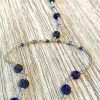 Faceted BLUE IOLITE Coin on 925 Sterling Foot Chain - Image 2