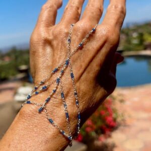 925 Sterling Silver Hand Chain with Brilliant NEON QUARTZ Sparkle