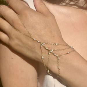 14K Gold-Filled & Petite Saltwater Pearl Hand Chain