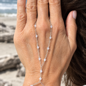 925 Sterling Wrap Hand Chian with Micro-Faceted Zircons