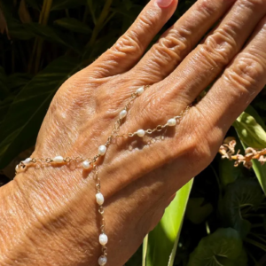 14K Gold-Filled Hand Chain with Lovely Saltwater Pearls