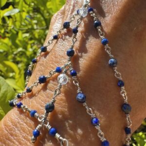 Statement Piece – Lapis Lazuli Hand Chain in 925 Sterling