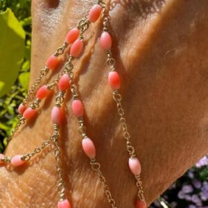 14K Gold-Filled & Soft Coral Hand Chain