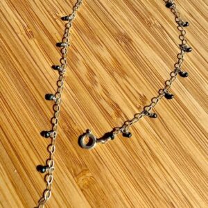 Graceful Peacock Pearls on a 925 Sterling Chain – 10.75″ Anklet