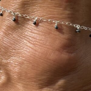 Graceful Peacock Pearls on a 925 Sterling Chain – 10.75″ Anklet