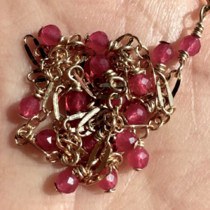 Dainty Pink Tourmaline Dangles on a 14k Gold-Filled Chain! 10.25″ Anklet