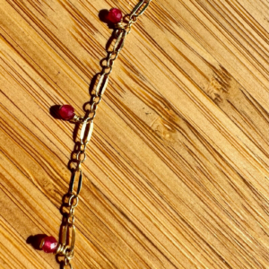 14K Gold-Filled Anklet with Faceted Pink Tourmaline Dangles