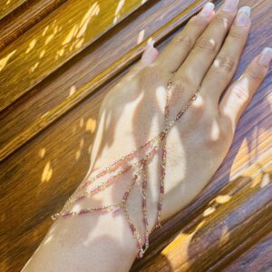 14K Gold-Filled & Smokey Rose Tourmaline Hand Chain