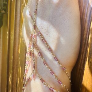 14K Gold-Filled & Smokey Rose Tourmaline Hand Chain