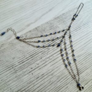 925 Sterling & Faceted Tanzanite Hand Chain