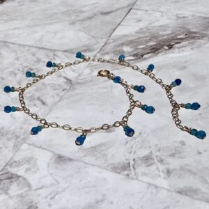 14K Gold-Filled Anklet with Double Apatite Gemstones