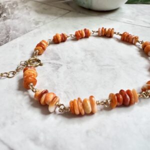 14K Gold-Filled Bracelet with Brilliant Spiny Oyster