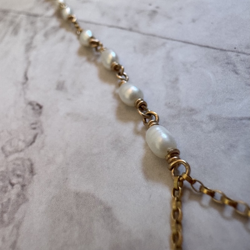 14K Gold-Filled Foot Chain with Saltwater Pearls