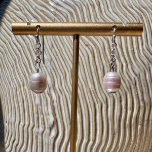 925 Sterling Earrings with Light Lilac Pearls