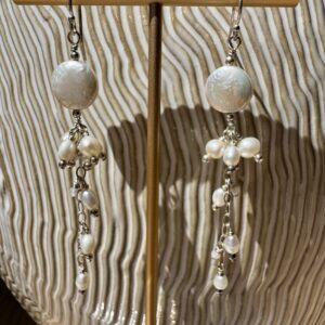 925 Sterling Earrings with Coin Pearls and Dangles