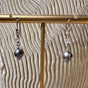 925 Sterling and Peacock Pearls and Faceted Laborite